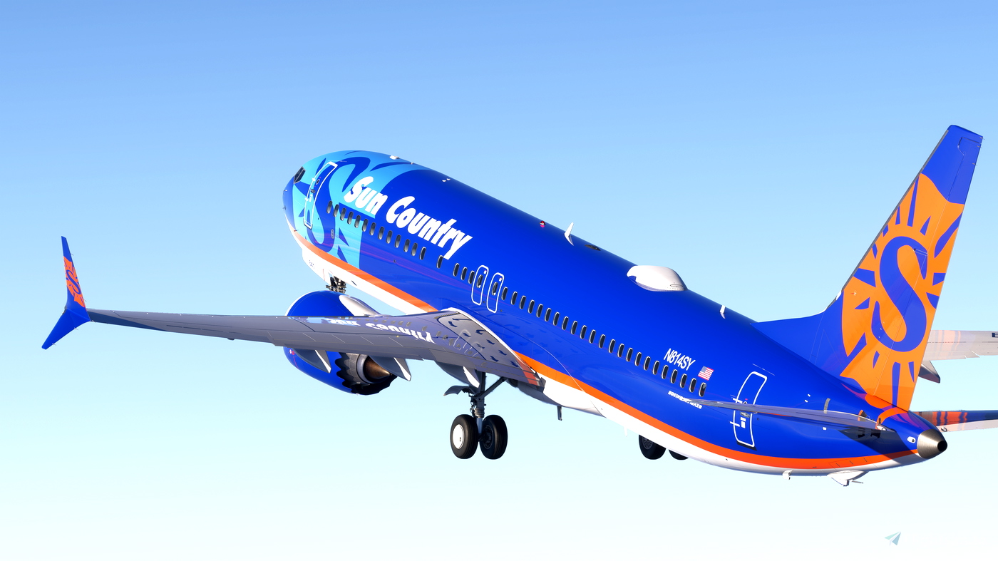 Sun Country N814SY Fictional Asobo Boeing 737 MAX 8 8K for Microsoft
