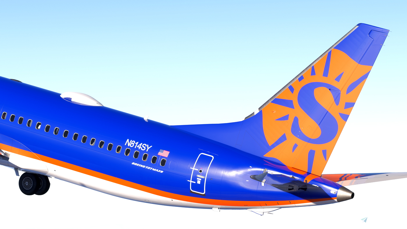 Sun Country N814SY Fictional Asobo Boeing 737 MAX 8 8K for Microsoft
