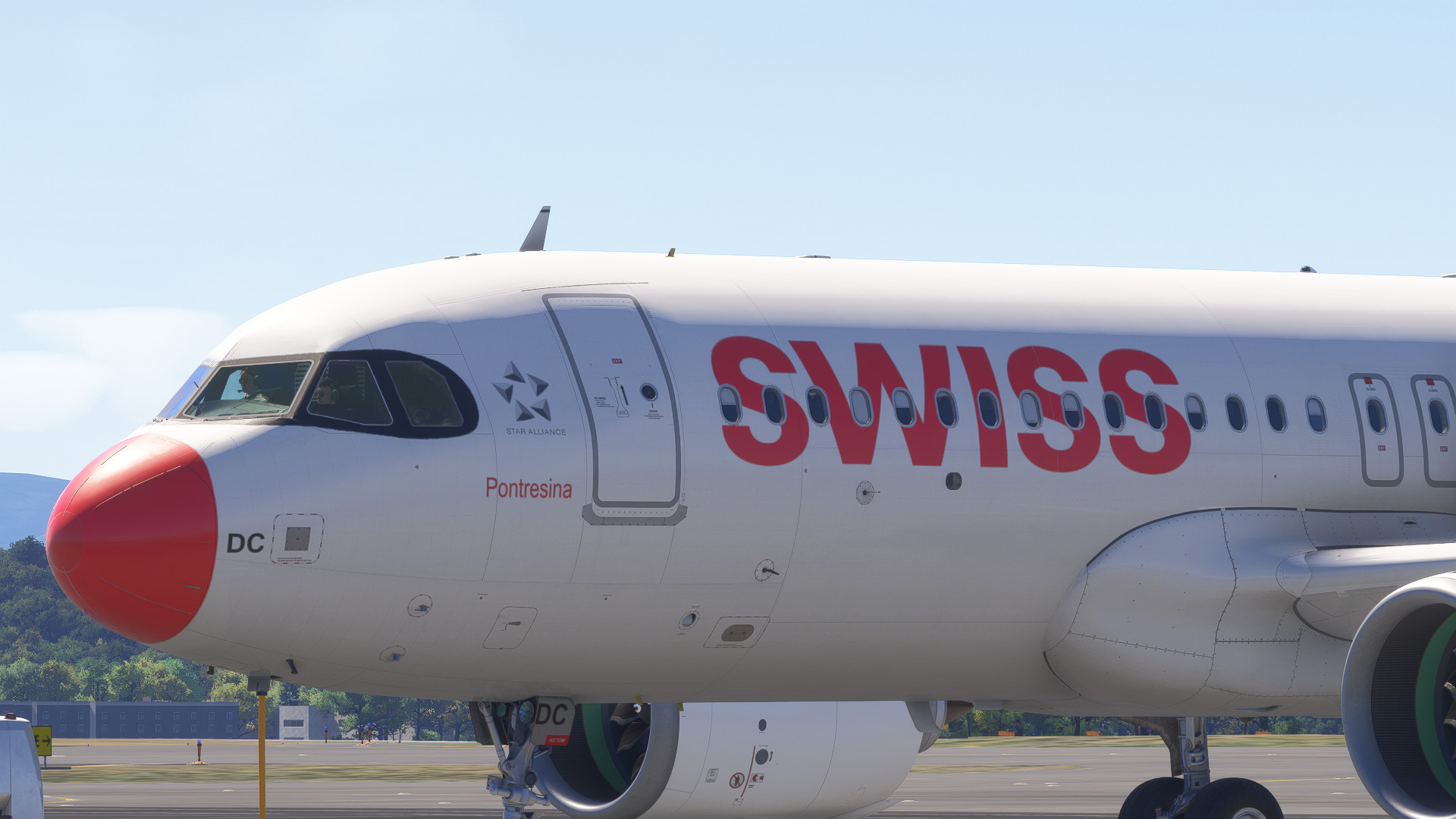 Swiss HB-JDC Red nose livery for inibuilds A320NEO MSFS2024 (with cabin) - Image 1