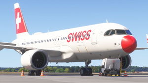 Swiss HB-JDC Red nose livery for inibuilds A320NEO MSFS2024 (with cabin) thumbnail 2