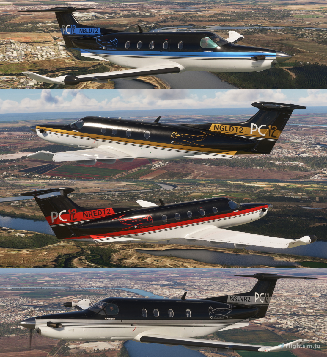 SWS Pilatus PC12 Black & White pour Microsoft Flight Simulator MSFS