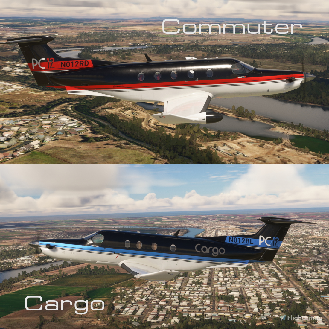 SWS Pilatus PC12 Black & White for Microsoft Flight Simulator | MSFS