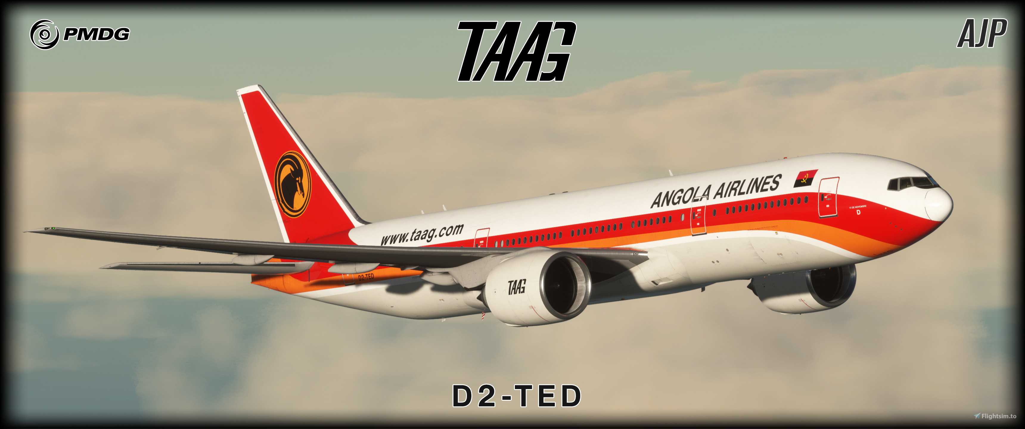 航空機・ヘリコプター ANGOLA AIRLINES B777-200 TAAG TAAG Angola Airlines Boeing 777-200ER for FSX