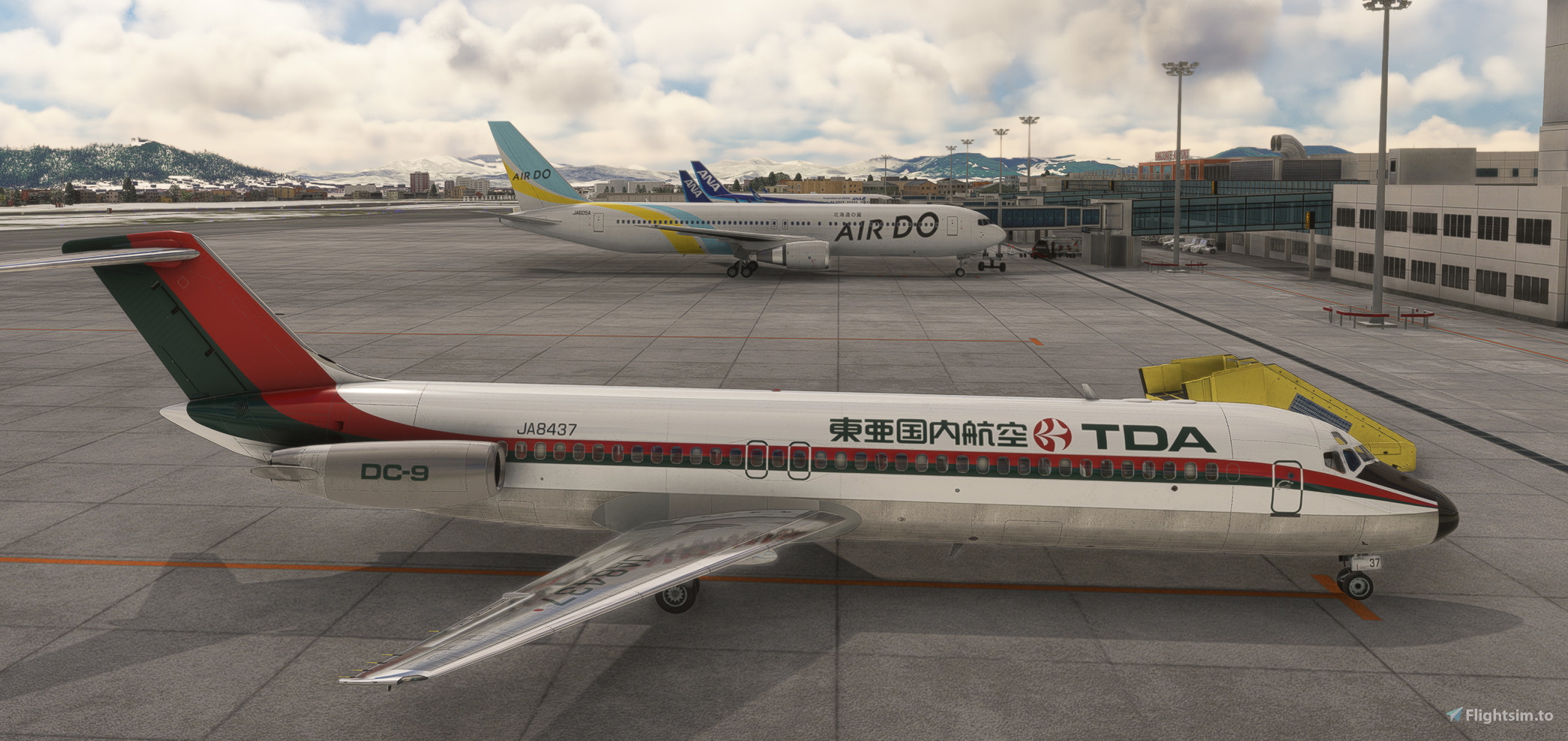 TDA航空機モデル 約30cm TDA-Toa Domestic Airlines JA8437 - SkySimulations DC9-30 w/cabin