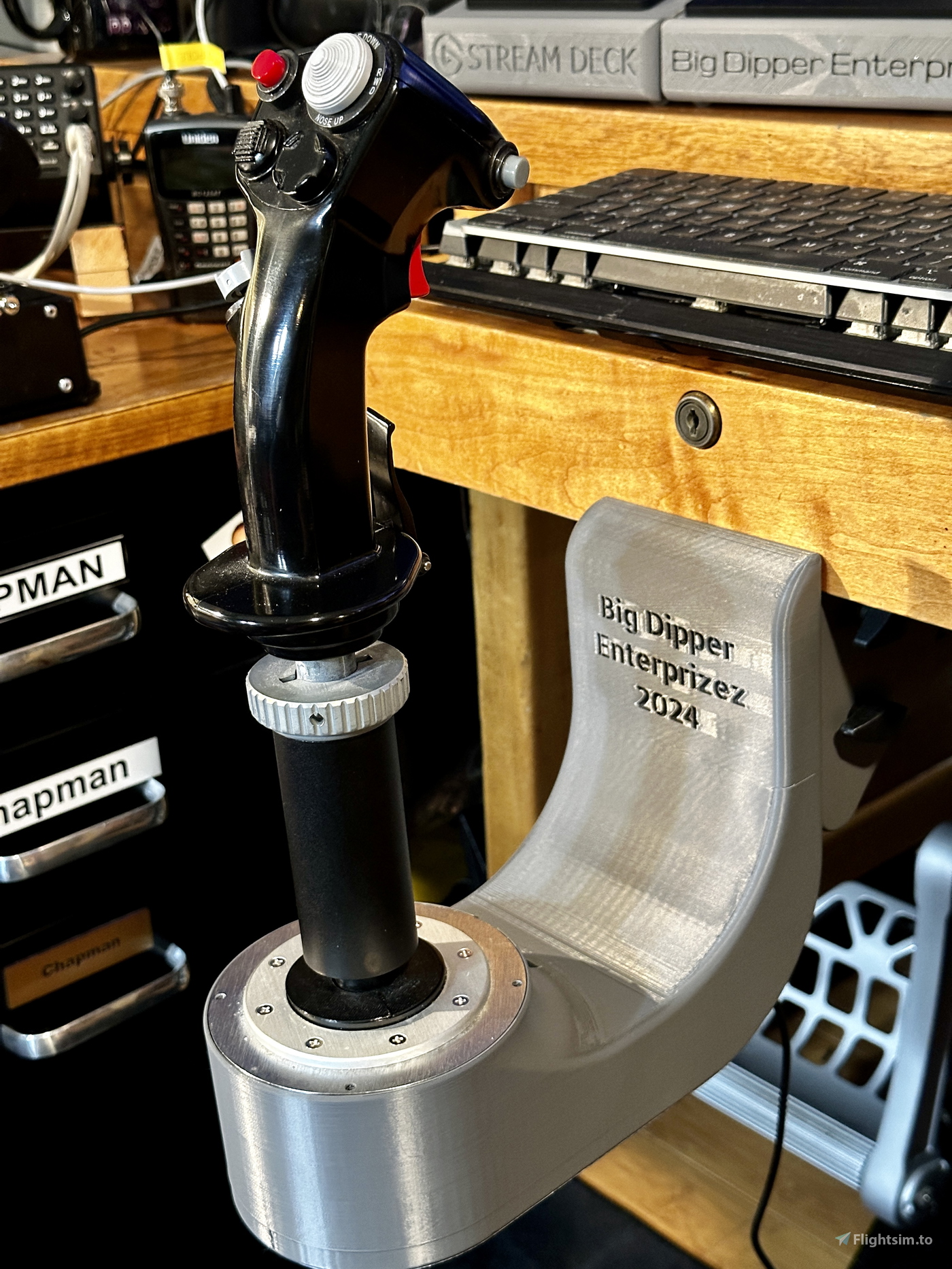 3D Printed ThrustMaster Warthog Desk/Table Stick Mount for Microsoft