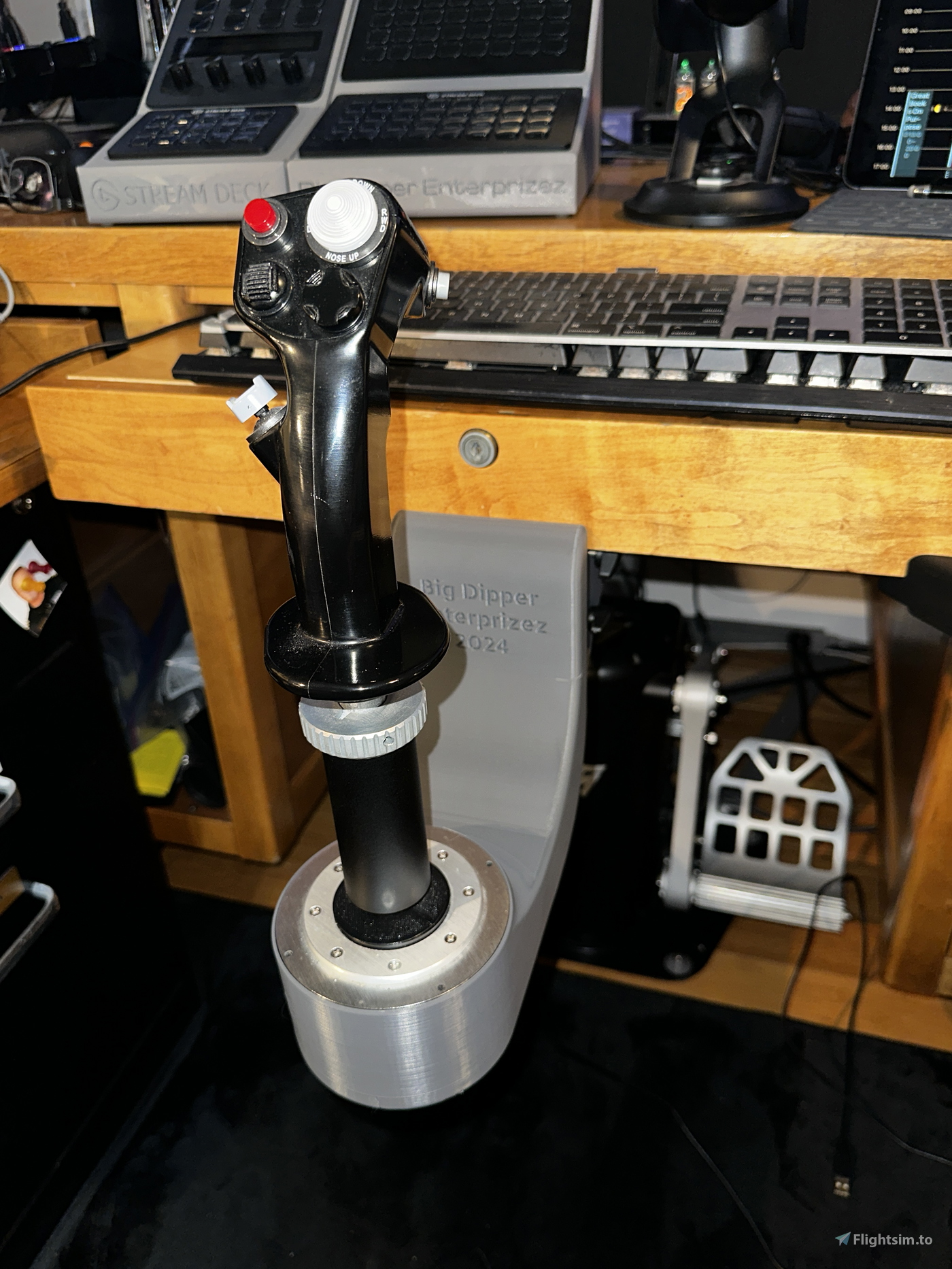 3D Printed ThrustMaster Warthog Desk/Table Stick Mount for Microsoft