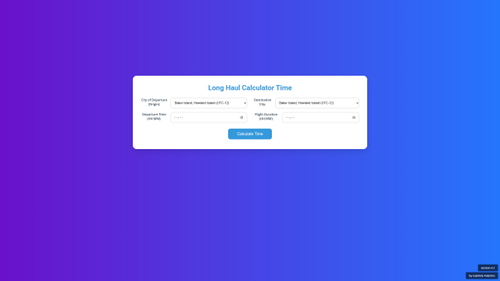 Tool Long Haul Calculator Time