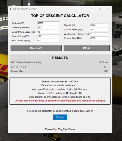 Top of Descent Calculator (V3)