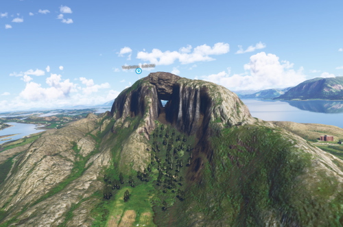Torghatten (A mountain on the coast of northern Norway, famous for its hole)