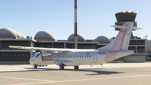Tunisair Express TS-LBG livery for Asobo ATR72-600 (MSFS2020 & MSFS2024)(with cabin details)