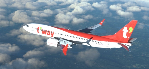 T'way Air B737 MAX HL8513 Livery (with Cabin) for iFly B737 MAX
