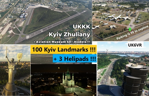 UKKK - Kyiv Zhuliany Airport (+ museum & Kyiv Landmarks)