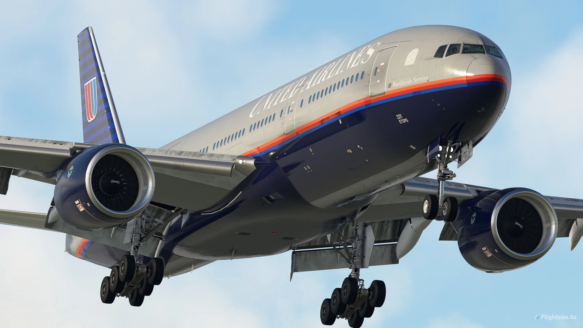 United Airlines 'Battleship Gray' [Pack] w/Cabin | PMDG B777-222 - Image 1