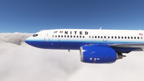 PMDG 737-700 w/ cabin United Airlines 'Blue Tulip' (N927UA)