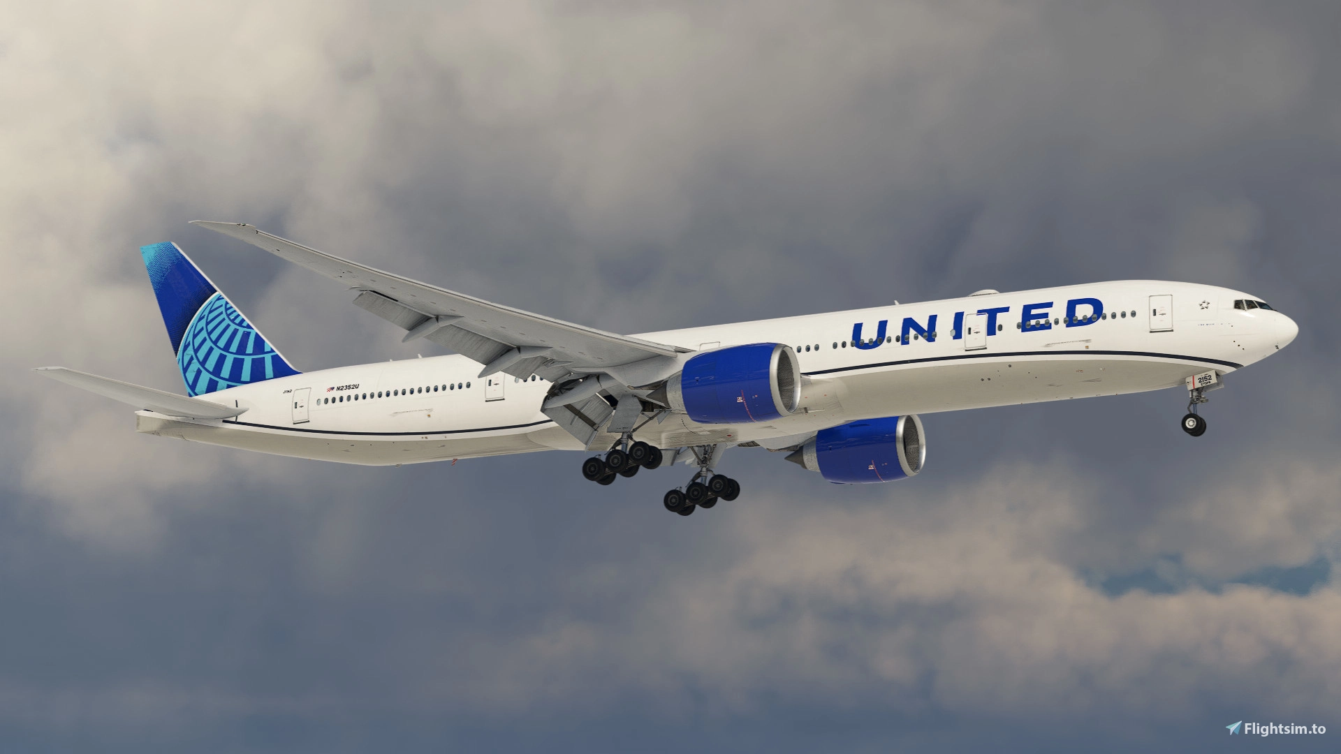 United Airlines 'Evo-Blue' [Pack] w/Cabin PMDG B777-322ER