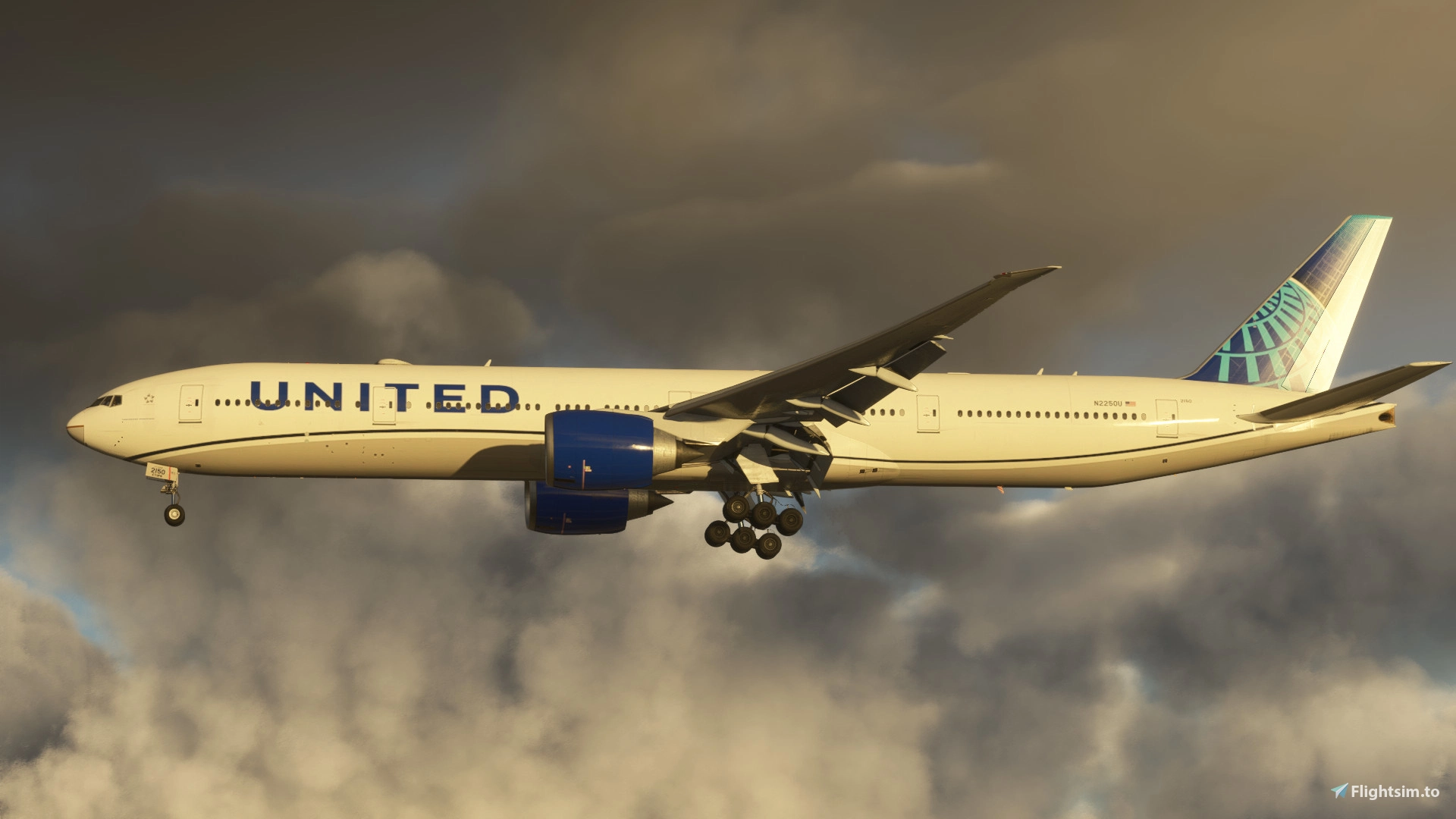 United Airlines 'Evo-Blue' [Pack] w/Cabin PMDG B777-322ER