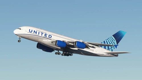 United Airlines N380UA Fictional FlyByWire A380X [Cabin] - 8K