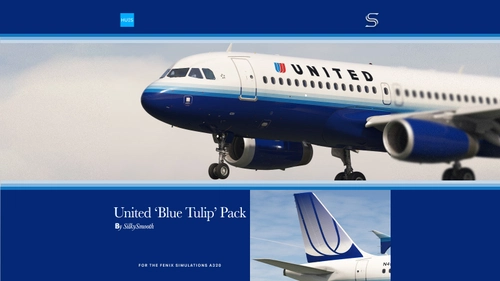 United 'Blue Tulip' Livery Pack | Fenix A320 V2 | 8K & 4K