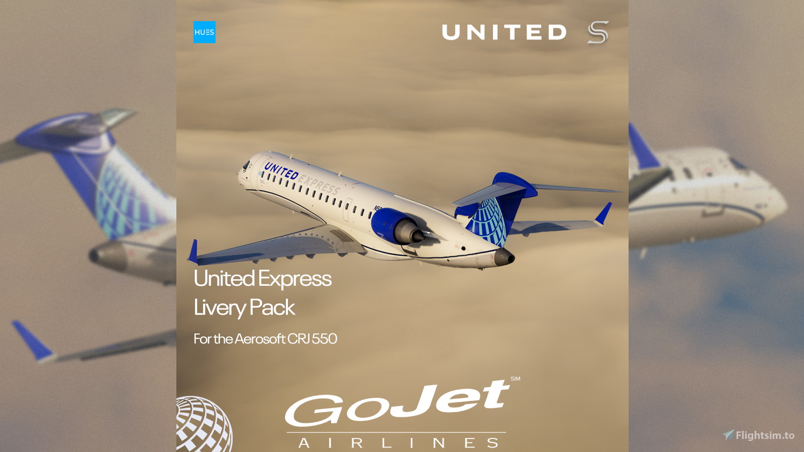 United Express (GoJet) Livery Pack | Aerosoft CRJ550 V2 | 4K - Image 1