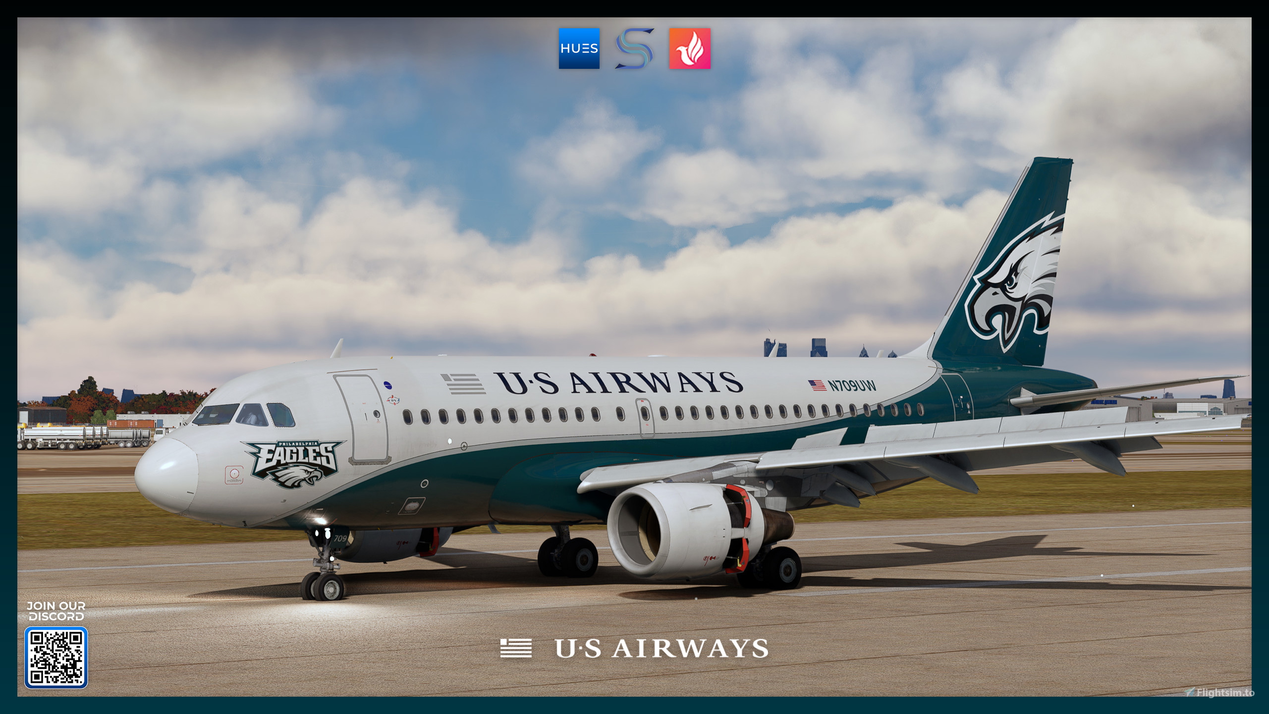 US Airways N709UW 'Philadelphia Eagles' | Fenix A319 | 8K & 4K for