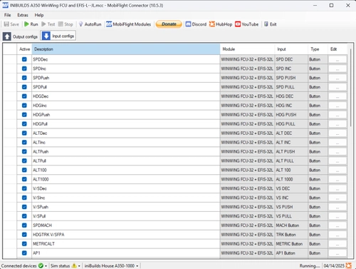 WinWing FCU + EFIS-L Inibuilds A350 Profile