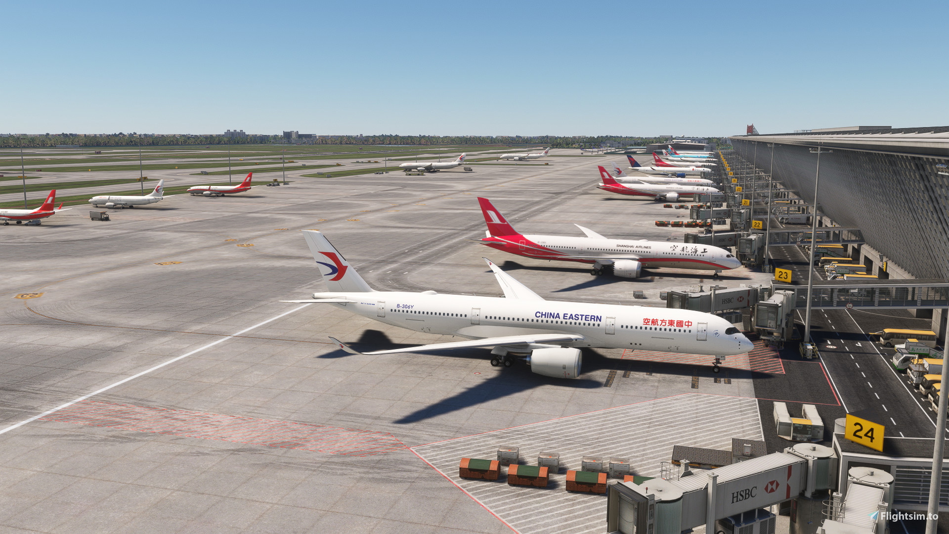 ZSPD Shanghai Pudong - FSLTL Static Aircraft (WF Scenery) - Image 1
