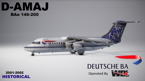 Justflight 146 Professional, 146-200, D-AMAJ, Deutsche BA, 2001 (WDL Aviation)