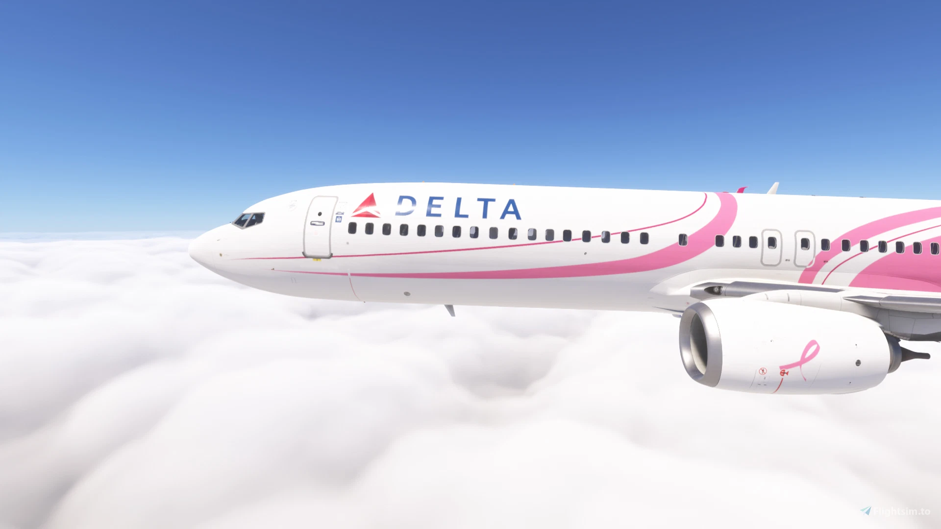 PMDG 737-900 ER w/ cabin Delta Air Lines - BCRF - Breast Cancer