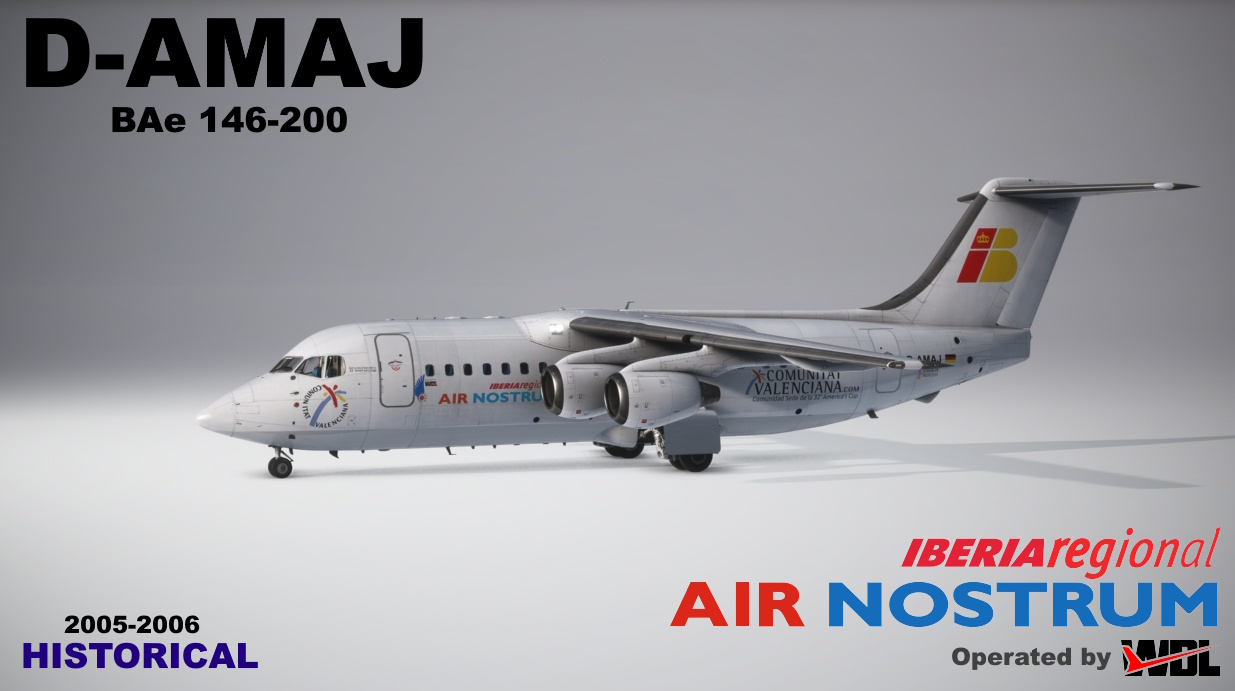 Justflight 146 Professional, 146-200, D-AMAJ, Iberia Regional, Air
