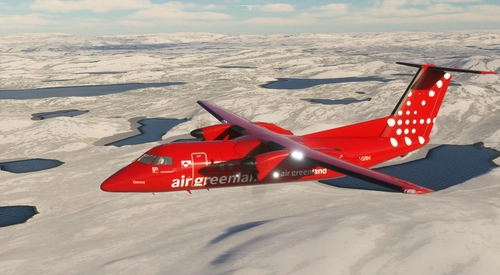 VirtualCol Dash8-200 Physics modification and new Air Greenland livery