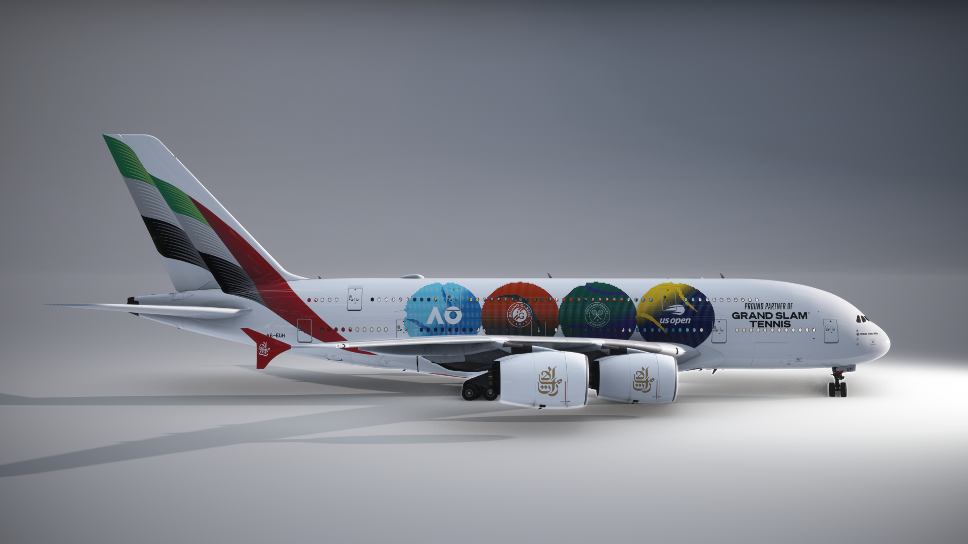 [8K/4K] FlyByWire A380X Emirates A6-EUH - Grand Slam Tennis - Image 1