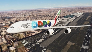 [8K/4K] FlyByWire A380X Emirates A6-EUH - Grand Slam Tennis thumbnail 3