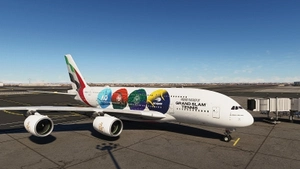 [8K/4K] FlyByWire A380X Emirates A6-EUH - Grand Slam Tennis thumbnail 6
