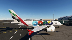 [8K/4K] FlyByWire A380X Emirates A6-EUH - Grand Slam Tennis thumbnail 7