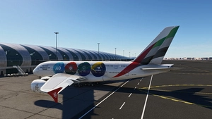 [8K/4K] FlyByWire A380X Emirates A6-EUH - Grand Slam Tennis thumbnail 8