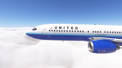 PMDG 737-800 w/ cabin United Airlines 'Blue Tulip' (N927UA)