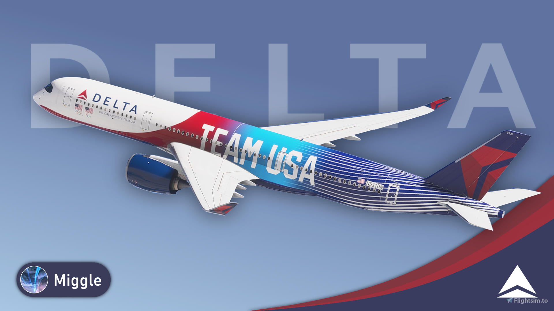 Delta Air Lines 'Team USA' Milano Cortina N531DN [A350-900] - Image 1