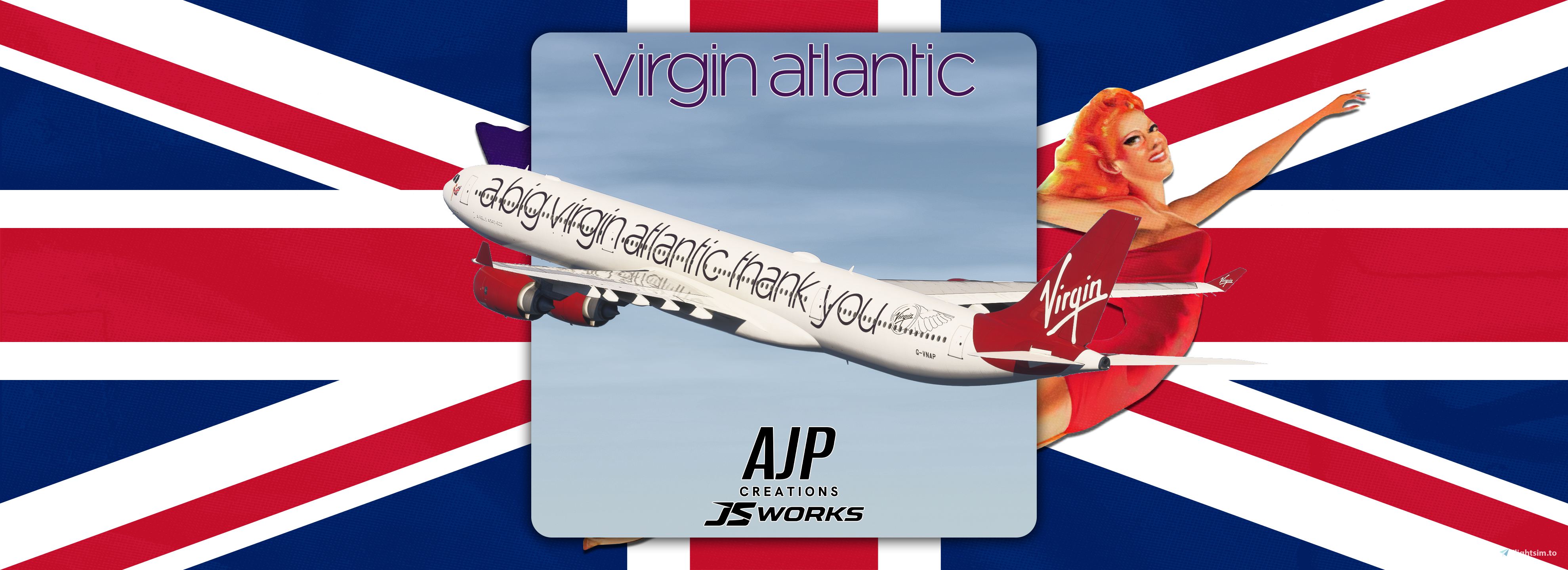 Virgin Atlantic - A Big Thank You - G-VNAP - Aerosoft-Toliss A340-600 - Image 1