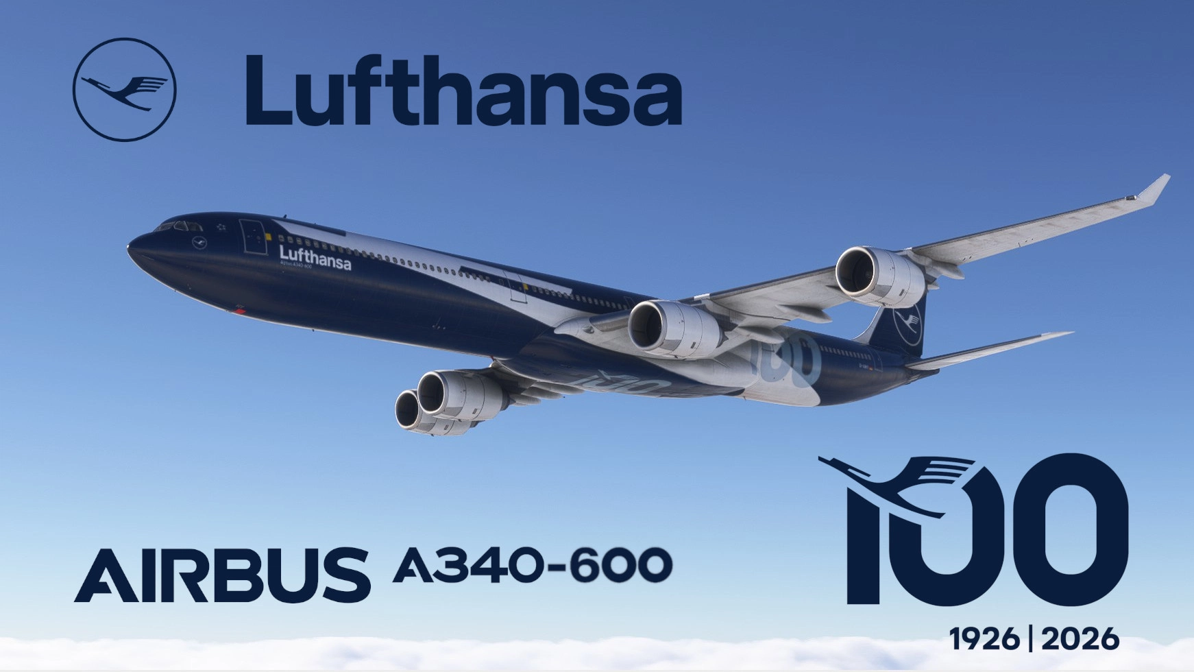 Aerosoft A340-600 - Lufthansa 100 Year Aniversary (fictional) - Image 2