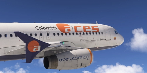 ACES Colombia for Fenix Simulation A320v2 IAE engines (8k fuselage/cabin textures)