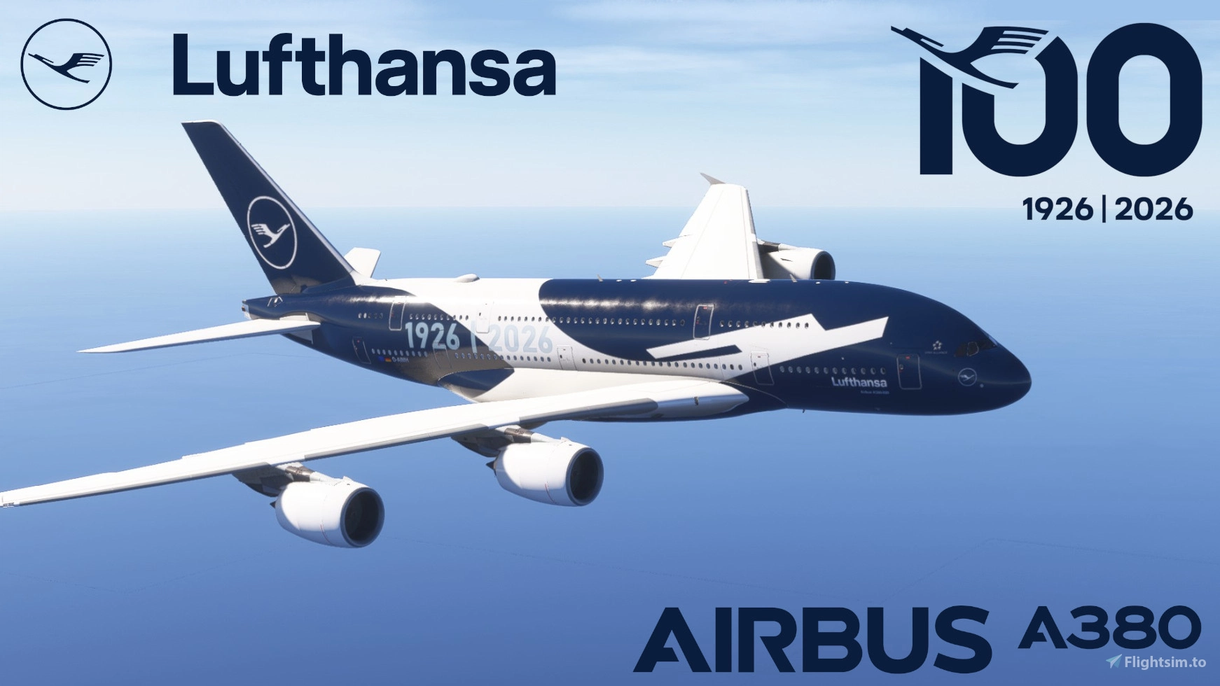 FlyByWire A380 - Lufthansa 100 Year Anniversary D-AIMH (4K) - Image 1