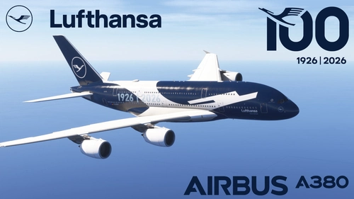 FlyByWire A380 - Lufthansa 100 Year Anniversary D-AIMH (4K)