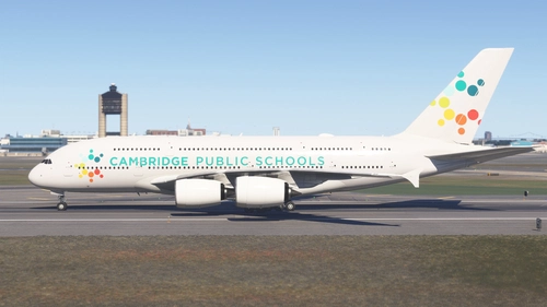 FBW A380 'Cambridge Public Schools' 4K Fictional