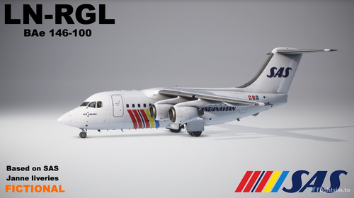 Justflight 146 Professional,  146-100, LN-RGL, Scandinavian Airlines, Janne livery, Fictional
