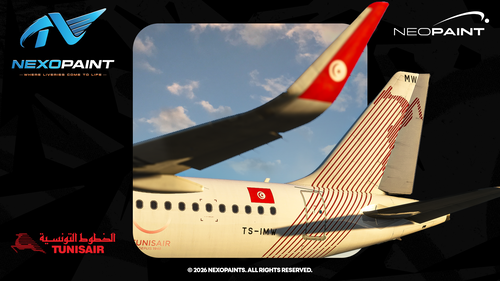 Tunisair Livery Sharklets w/Cabin For Fenix A320 "2026 Version" | TS-IMW [8K] [BFU]