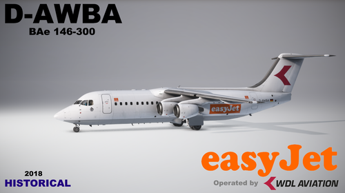 Justflight 146 Professional,  146-300, D-AWBA, EasyJet, WDL Aviation, 2018
