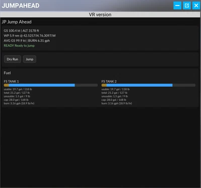 JP Jump Ahead – A tool to skip long cruise segments as an alternative to simrate acceleration.