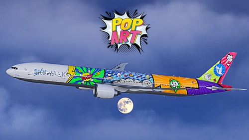 ✪ Pop-Art Special Livery PMDG Boeing 777-300ER by Skywalk Virtual Airlines