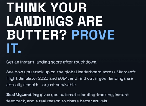 Landing Toast + Competitive Leaderboards for MSFS