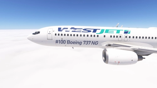 PMDG 737-800 w/ cabin Westjet Airlines - 100th 737NG (C-GAWS)